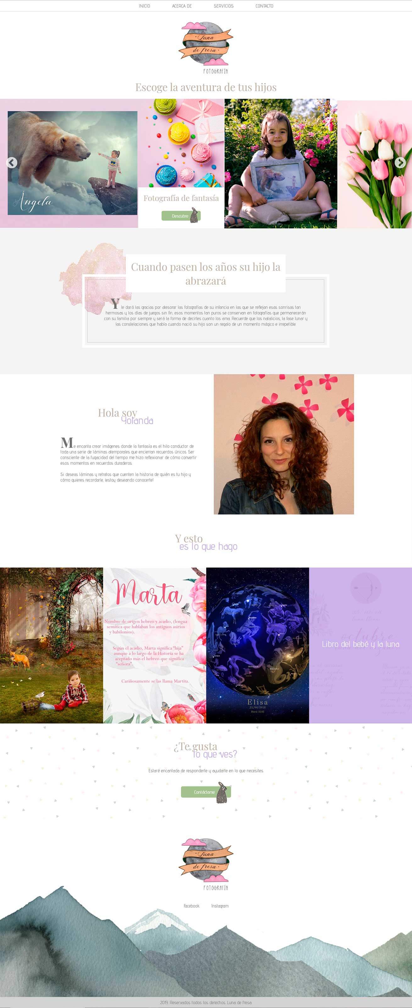 Luna de fresa webpage